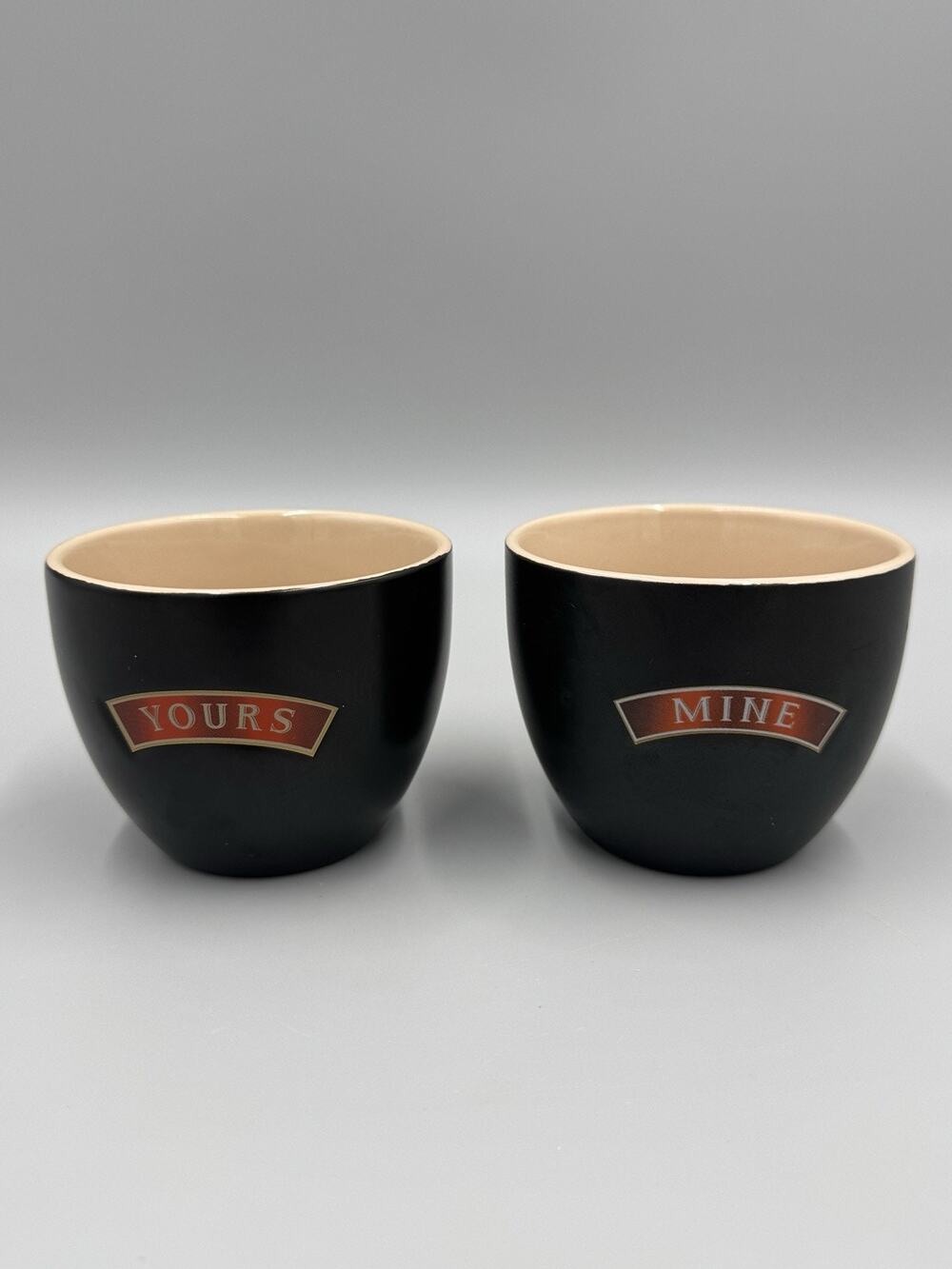 Bailey's Irish Cream Cups Set of 2 Yours & Mine Expresso Small Bowls Cups No Box
